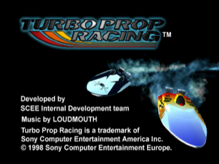 Turbo Prop Racing title screen for Playstation